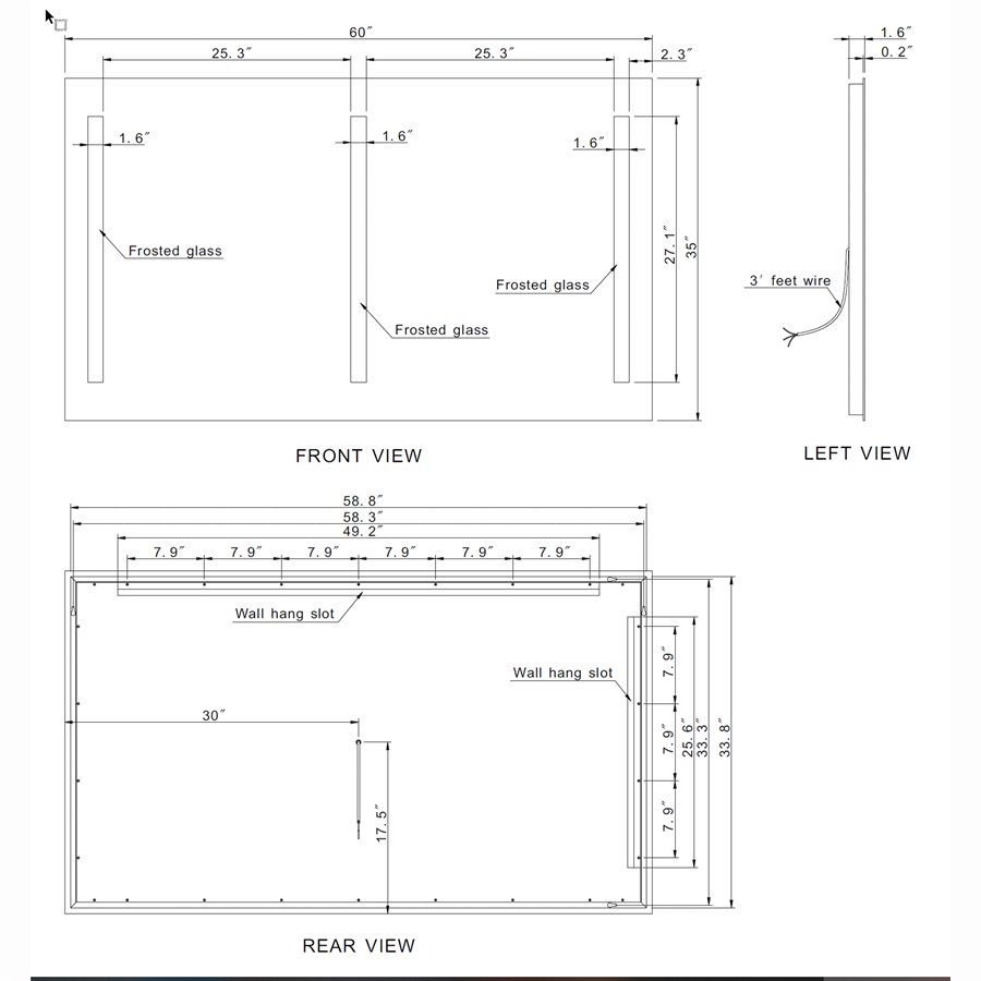 MIROIR DEL 120V VERANO 60X35 (30K)