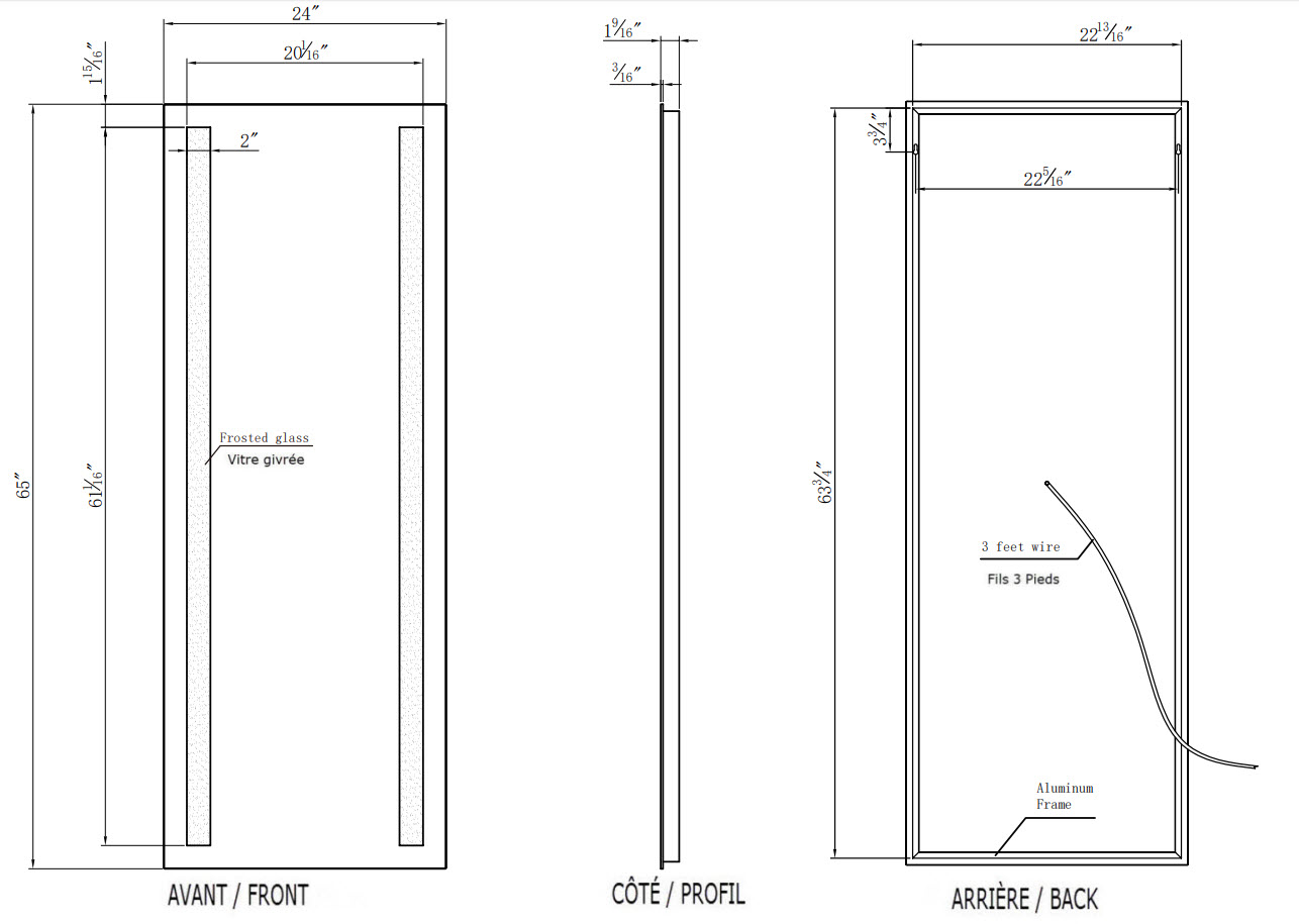 MIROIR DEL 120V VERANO 24X65 (30K)