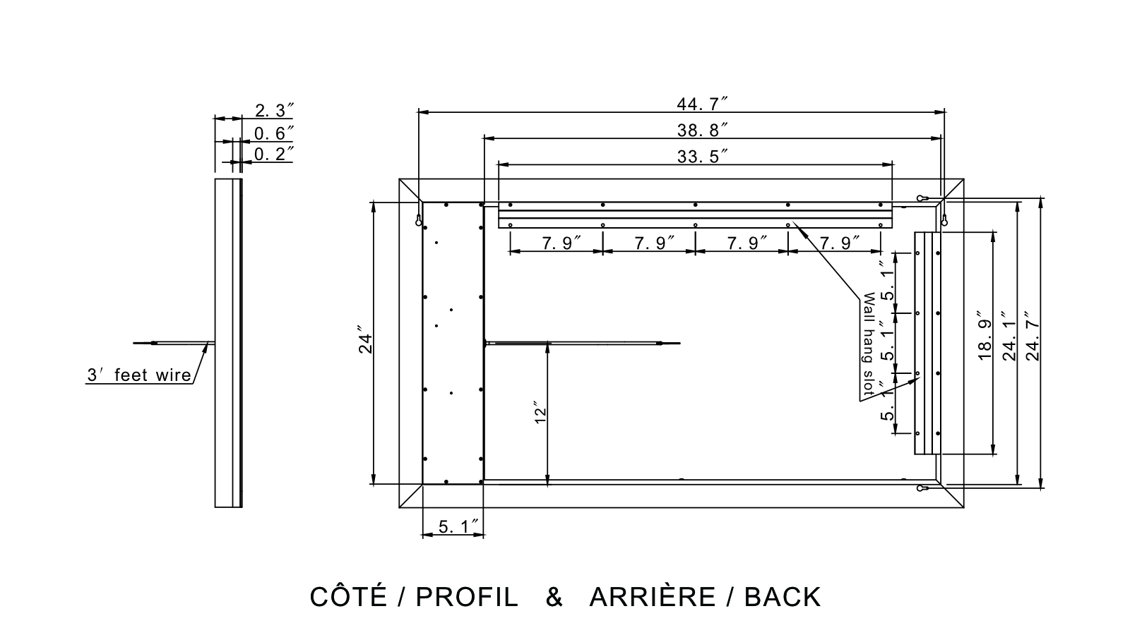 MIROIR DEL 120V FLORE 48X28 (30K)