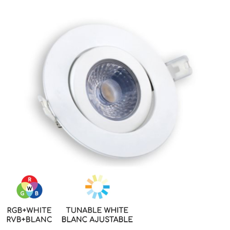 TILTING LED RECESSED 4'' DLG (RGBW CCT)