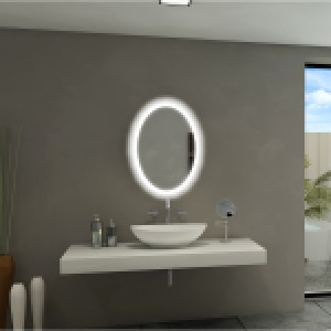 FROSTED OVAL BACKLIT LED MIRROR