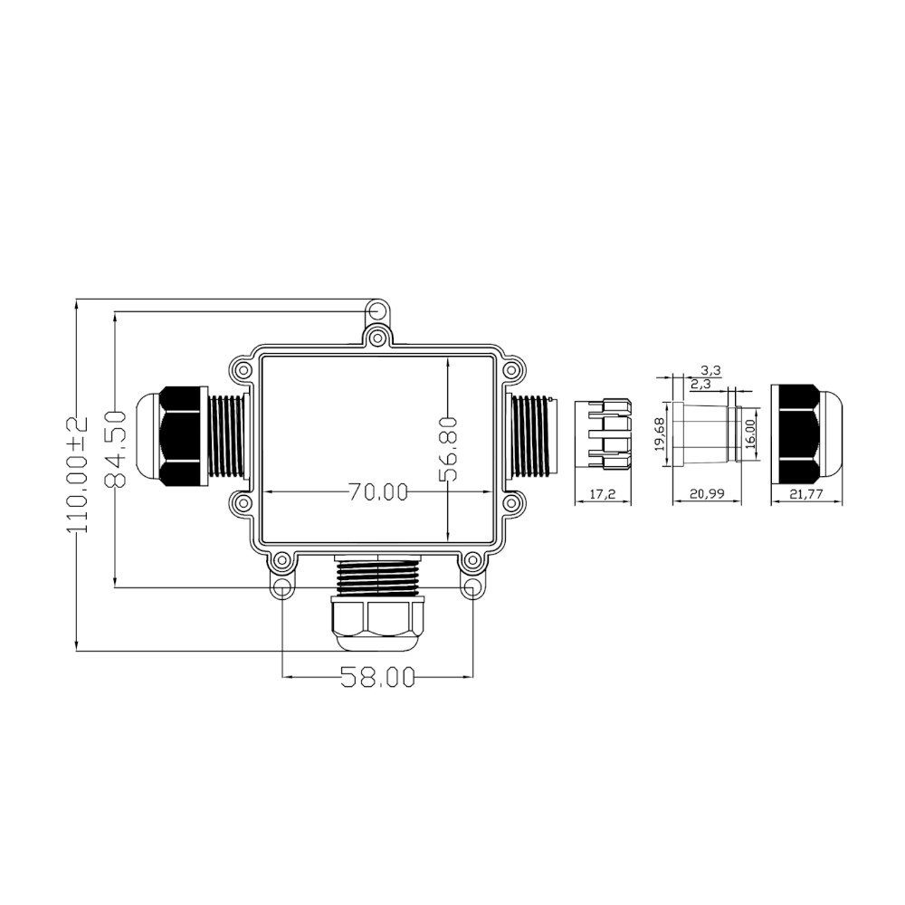 BOITE DE JONCTION EXTÉRIEUR IP68