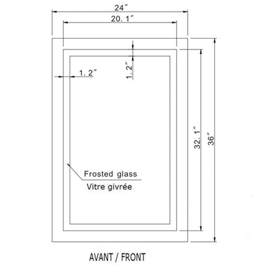 MIROIR LED HARMONIE GIVRÉ RÉTRO-ÉCLAIRÉ