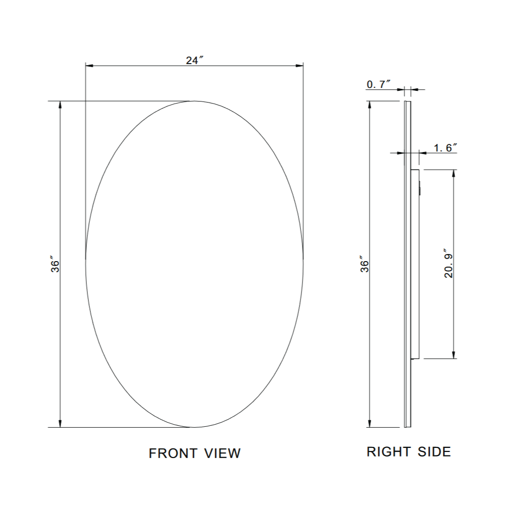 MIROIR LED OVALE ORIGINAL RÉTRO-ÉCLAIRÉ