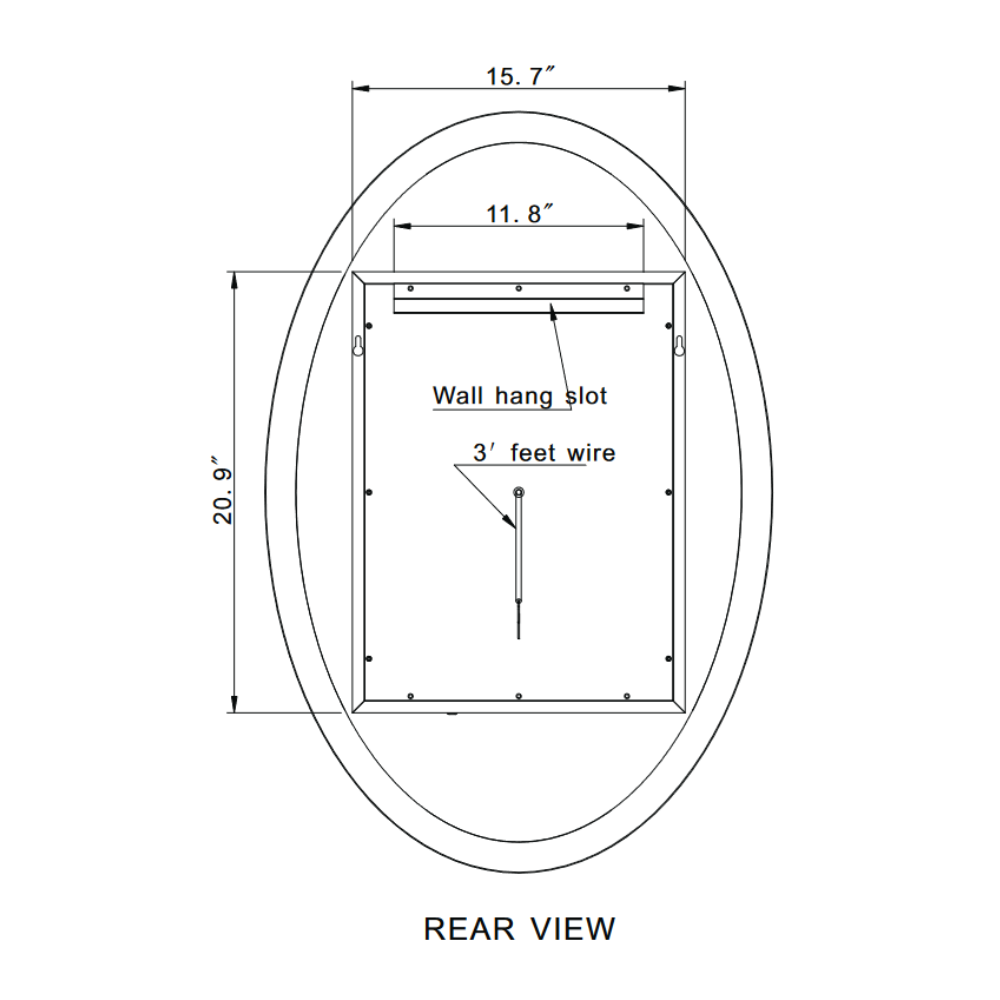 MIROIR LED OVALE ORIGINAL RÉTRO-ÉCLAIRÉ