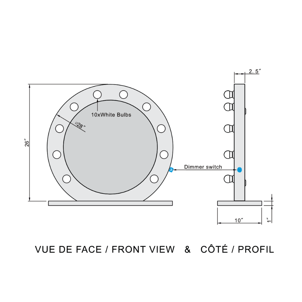 MIROIR LED DIANA