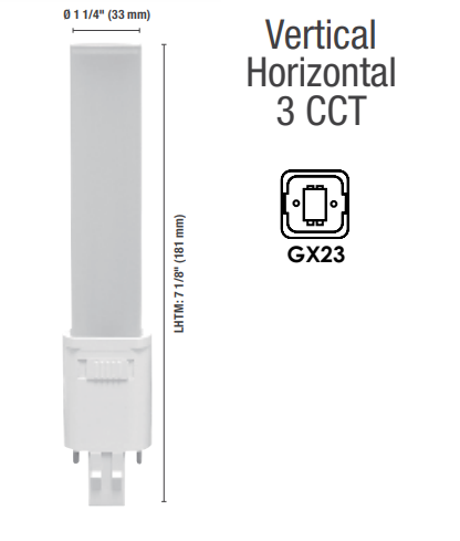 AMPOULE DEL - PLV-H - 6W 3CCT GX23