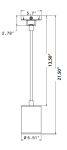 LUMINAIRE SUSPENDU CYLINDRE SSL-ELC NOIR 20W 3CCT