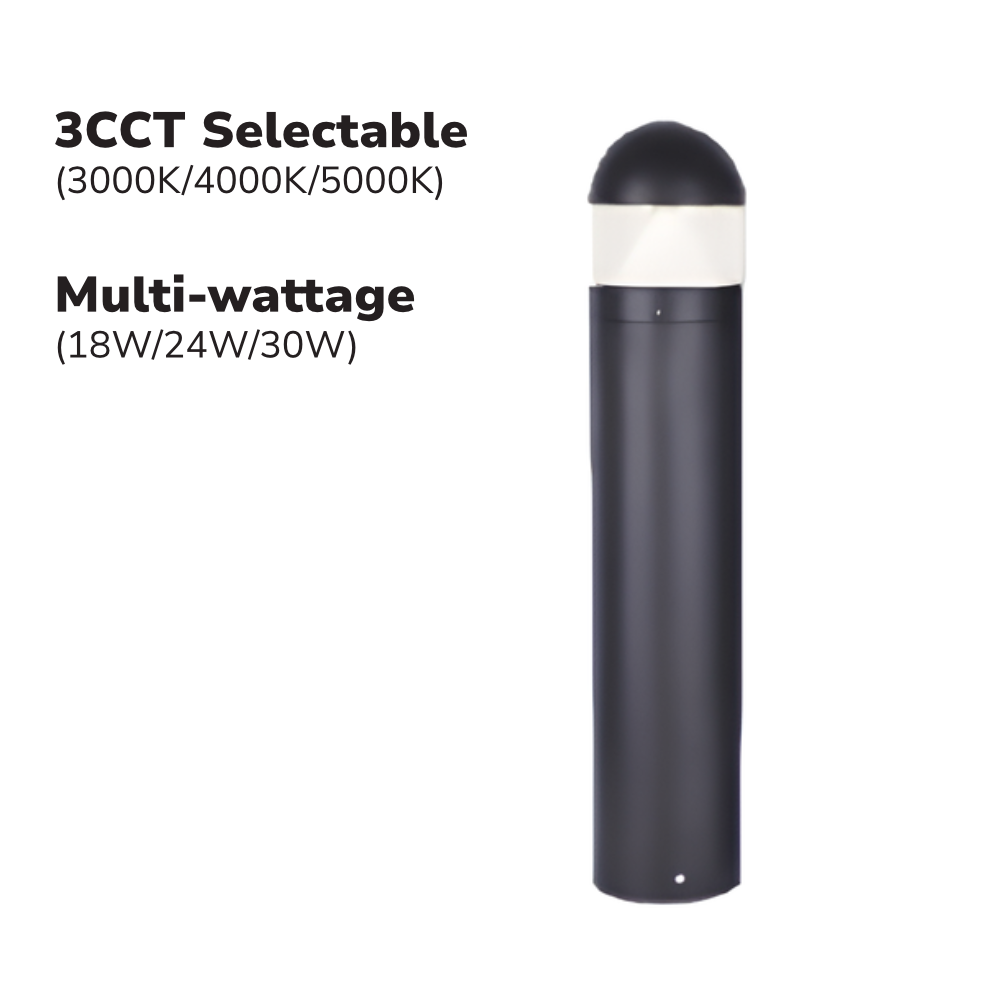 LED BOLLARD WITH CLEAR LENS 3CCT (MW)