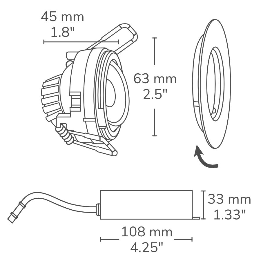 ENCASTRÉ LED 3" DLX ROND - 8W