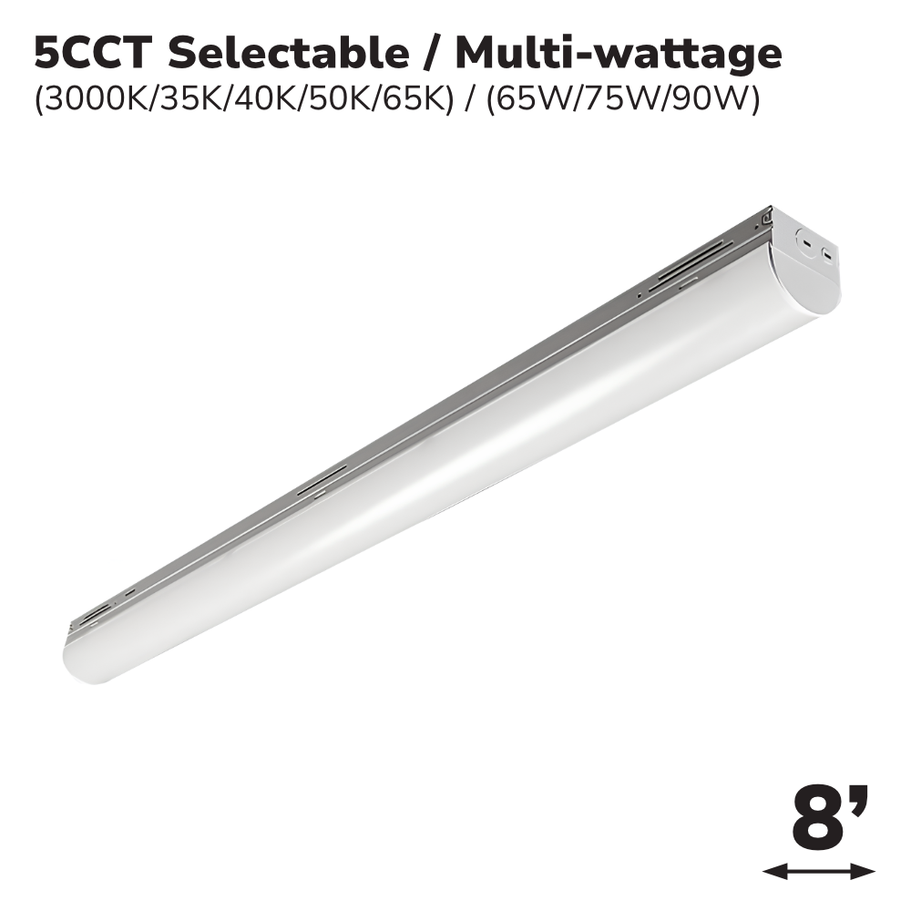 LUMINAIRE LED WRAPAROUND 8' - MW (65W-75W-90W) - 5CCT (30K-35K-40K-50K-65K) - 120V-347V