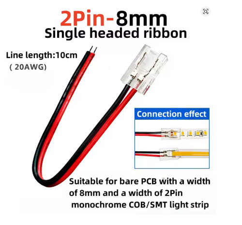 CONNECTEURS EN L SMD COB 2 BROCHES 10 MM POUR RUBAN LED