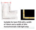 2-PIN 10MM L-CONNECTOR FOR COB/SMD LED STRIP