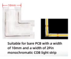 2-PIN 10MM L-CONNECTOR FOR COB/SMD LED STRIP