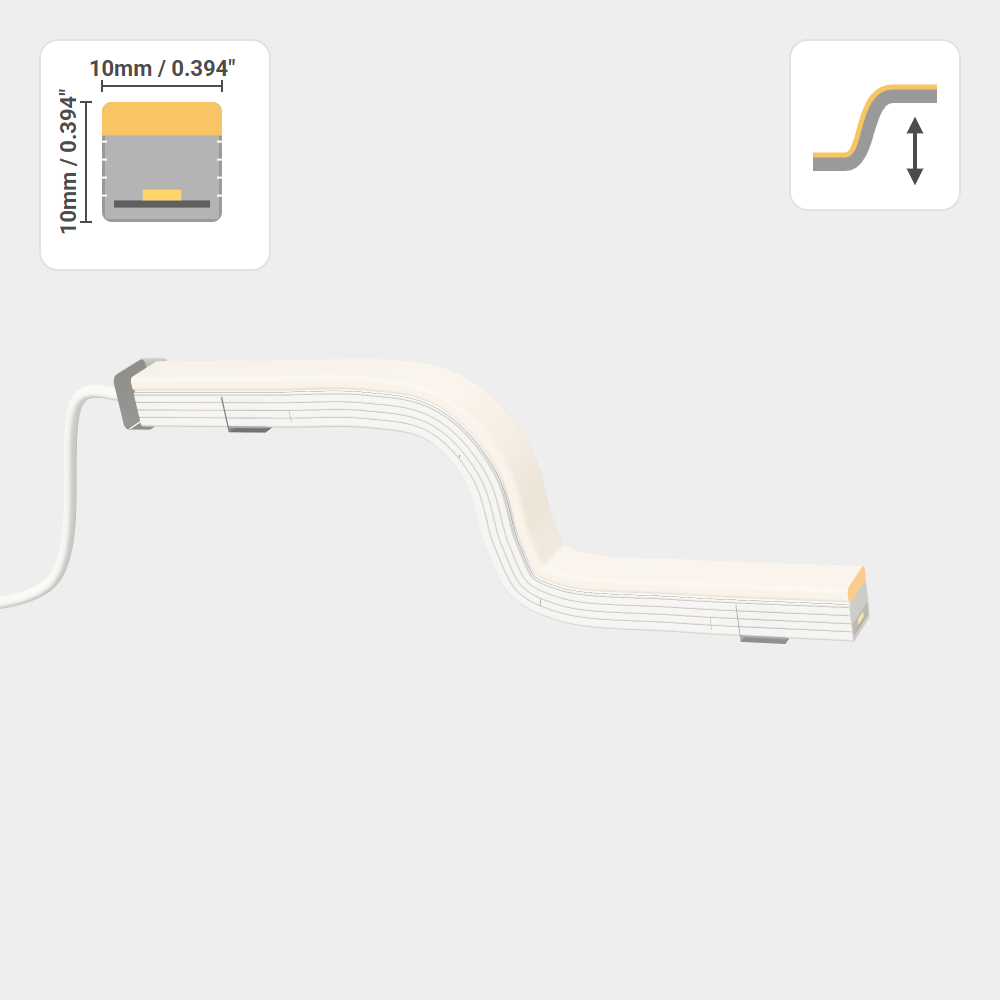 FLEX NEON 10X10MM ANTI-GLARE – TOP BEND – 9.6W/M