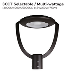 45W-60W-75W 3CCT LED POST-TOP LIGHT 120-347V – BRONZE