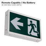 RUNNING MAN LED EMERGENCY EXIT SIGN (METAL) - 6-24V REMOTE