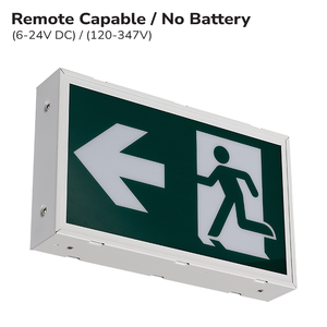 RUNNING MAN LED EMERGENCY EXIT SIGN (METAL) - 6-24V REMOTE