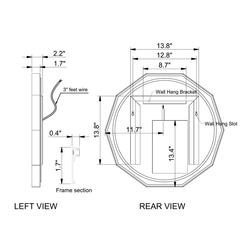 MIROIR LED DÉCAGONAL