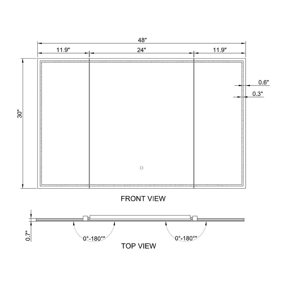 MIROIR LED TRIFOLD