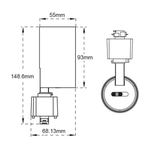 PROJECTEUR SUR RAIL HALO LED 10W 5CCT 45°
