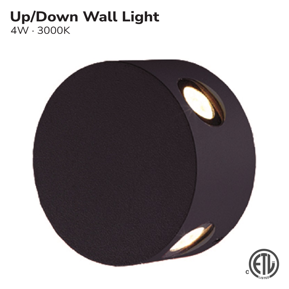 LED WALL SCONCE 4W 3000K ROUND UP/DOWN