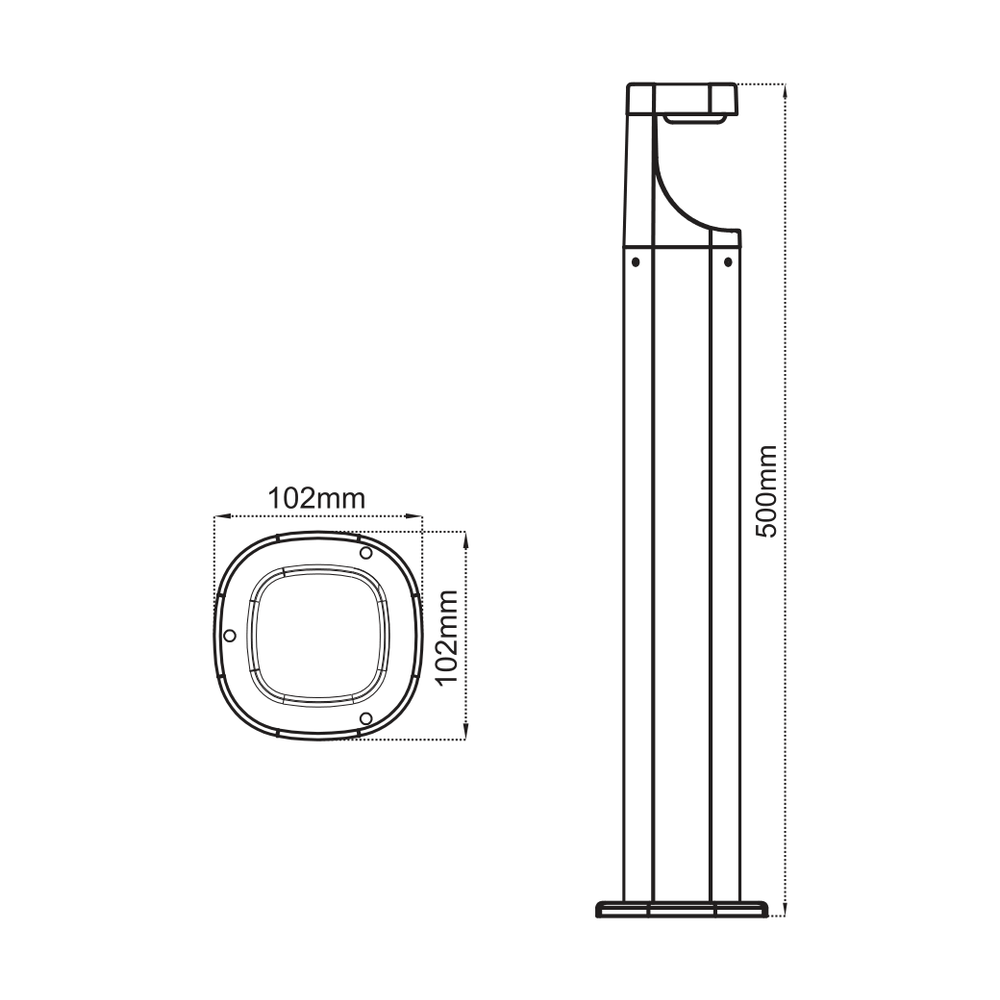 BOLLARD LED PAYSAGER 24V 7W 3000K 20 PO