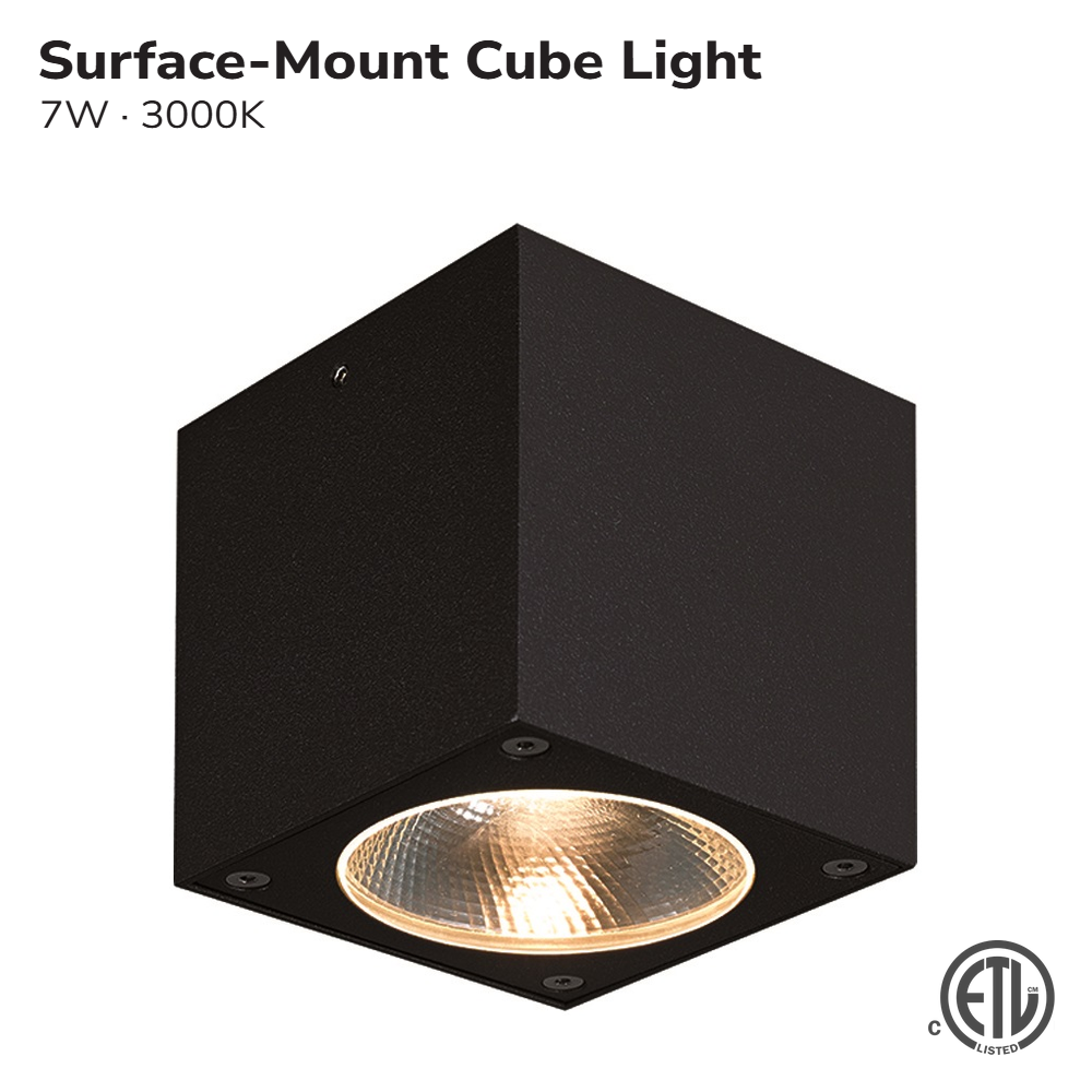 SURFACE-MOUNT LED CEILING LIGHT 7W 3000K CUBE