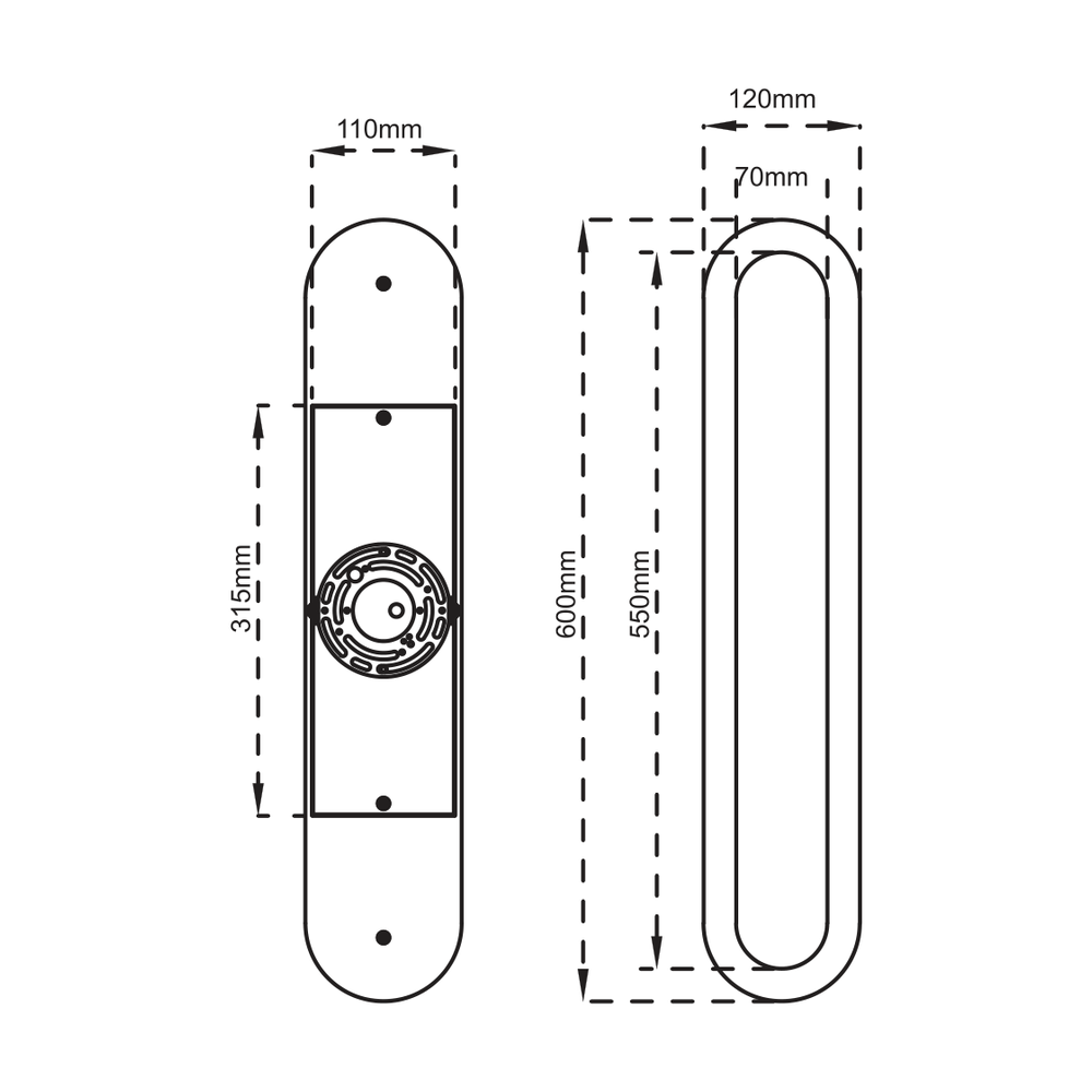 LED OVAL LINEAR WALL SCONCE 24 IN 16W 3CCT