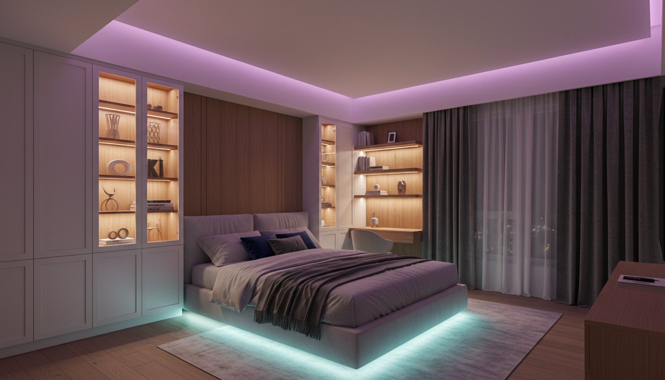 Chambre — Chambre RGB-W (Multicouleur) — éclairage LED 3000K