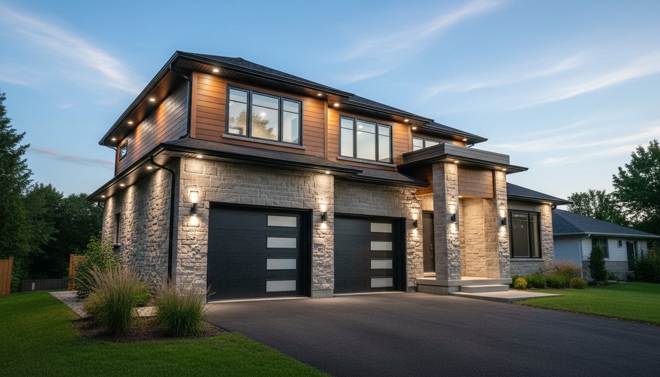 Maison extérieure — Façade — éclairage LED 3000K