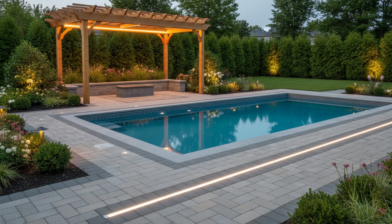Landscaping — Backyard & pool — LED lighting 3000K
