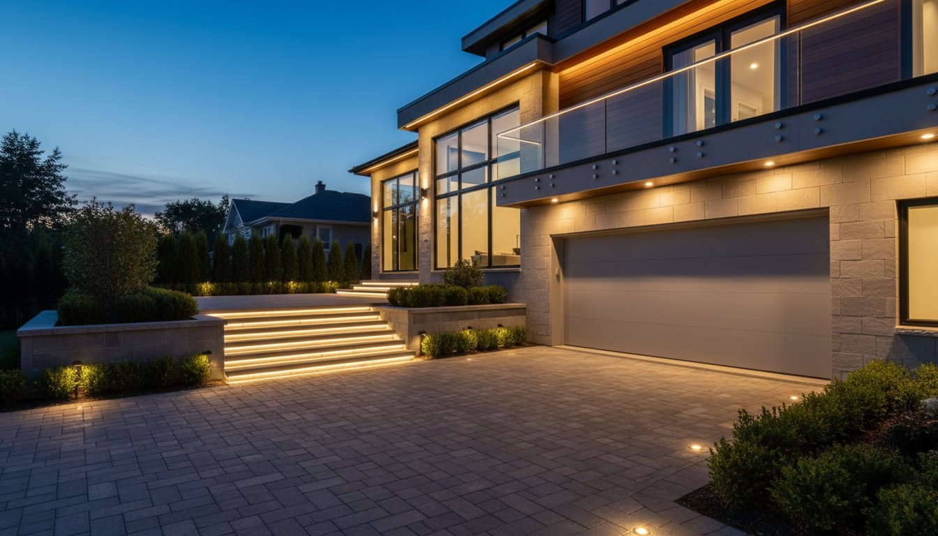 Landscaping — Terrace & driveway — LED lighting 3000K