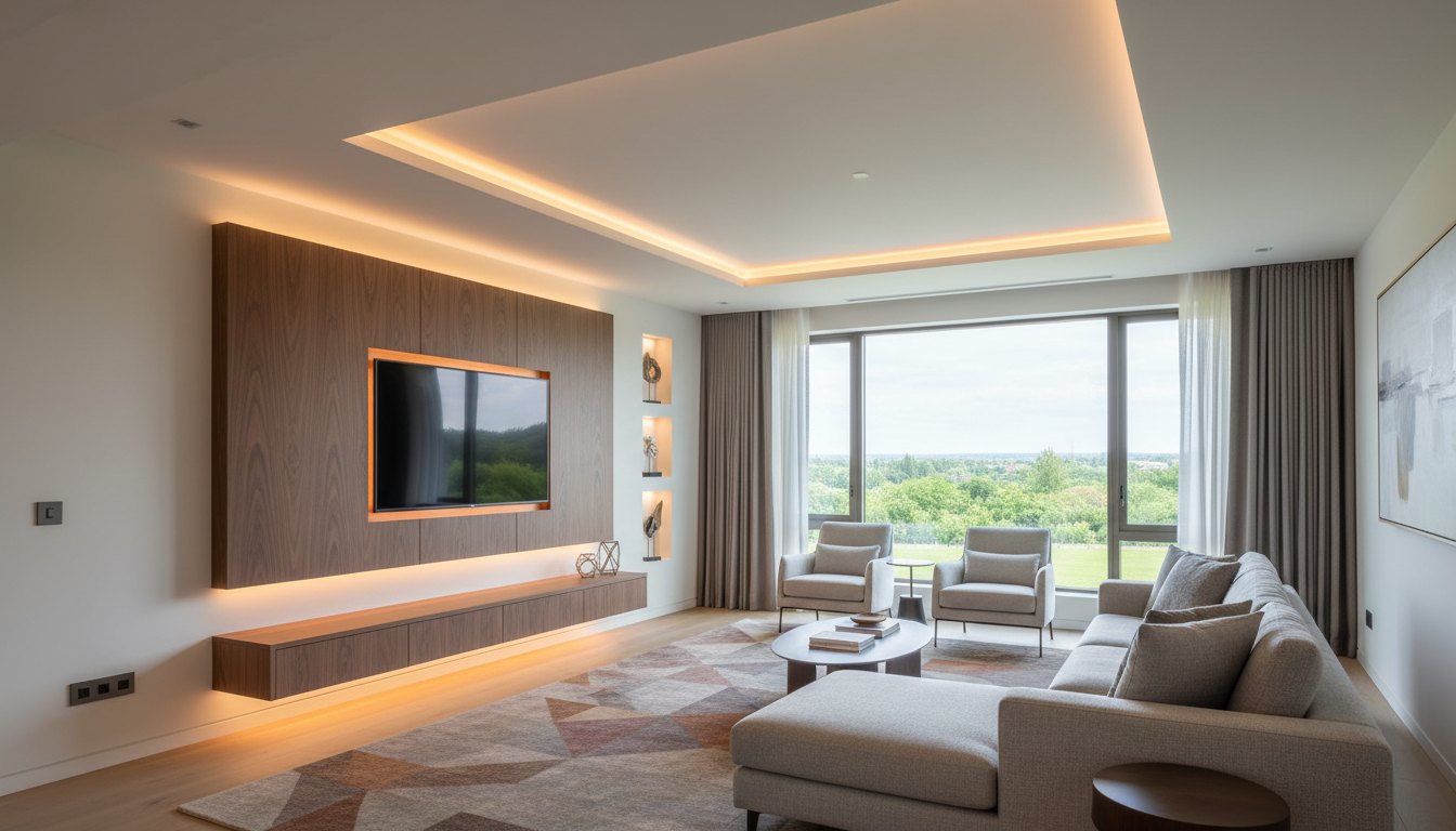Living room — Ceiling cove — LED lighting 3000K