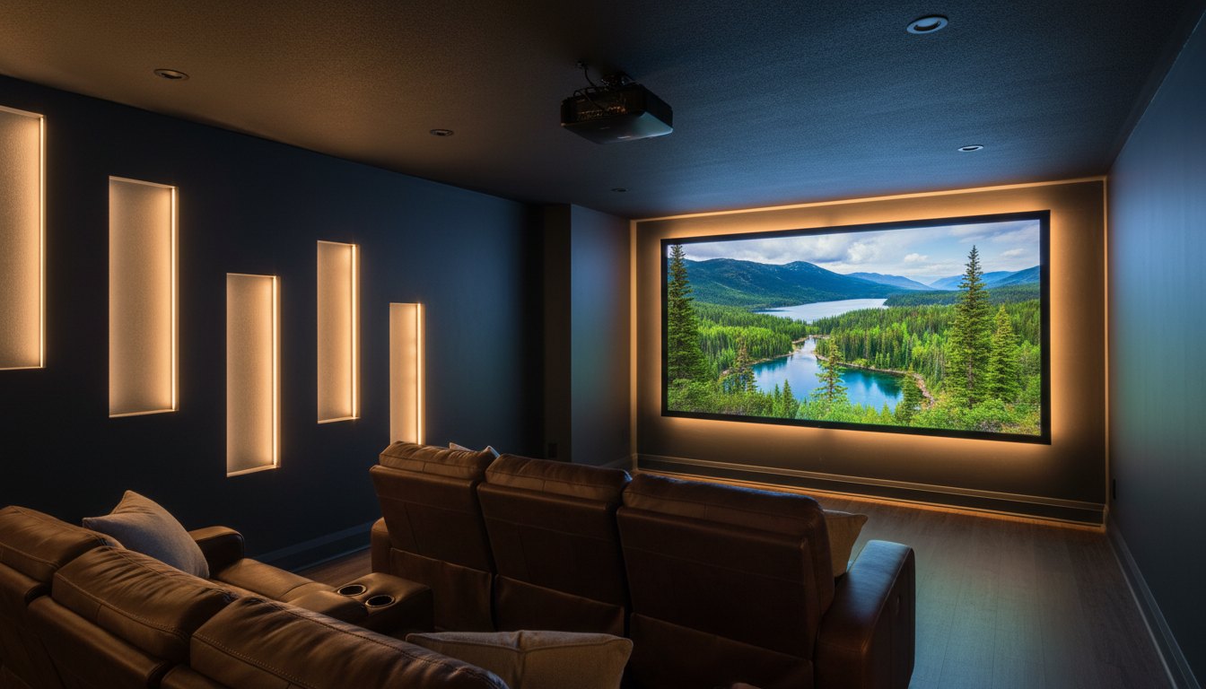 Salon — Cinéma maison — éclairage LED 3000K