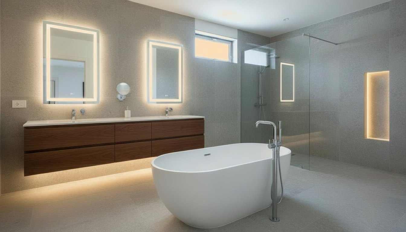 Bathroom — Freestanding tub — LED lighting 3000K